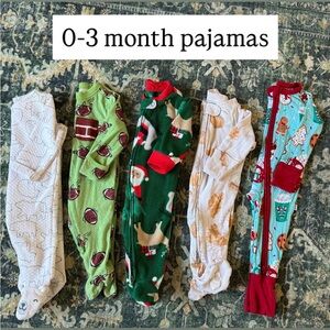 0-3M Footed Pajama Bundle | Carter’s | Old Navy | Little Sleepies | Burt’s Bees
